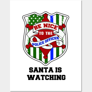 thin blue line christmas police gift Posters and Art